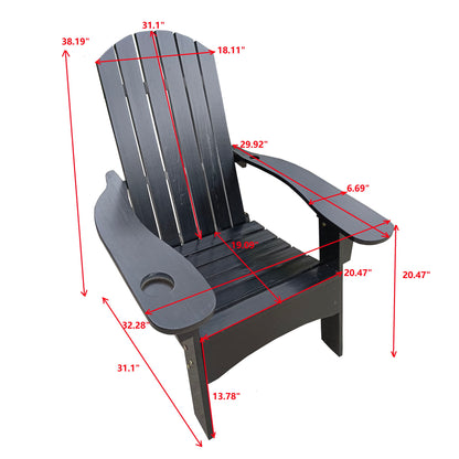 Outdoor Or Indoor Wood Adirondack Chair With An Hole To Hold Umbrella, On The Arm Home Essentials