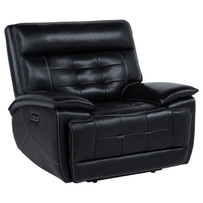 Hewitt - Leather Upholstered Dual Power Recliner Chair - Black Coaster Fine Furniture
