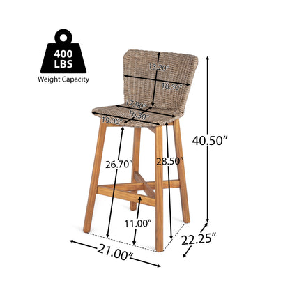 Lymington - Outdoor Bar Stool (Set of 2) Noble House