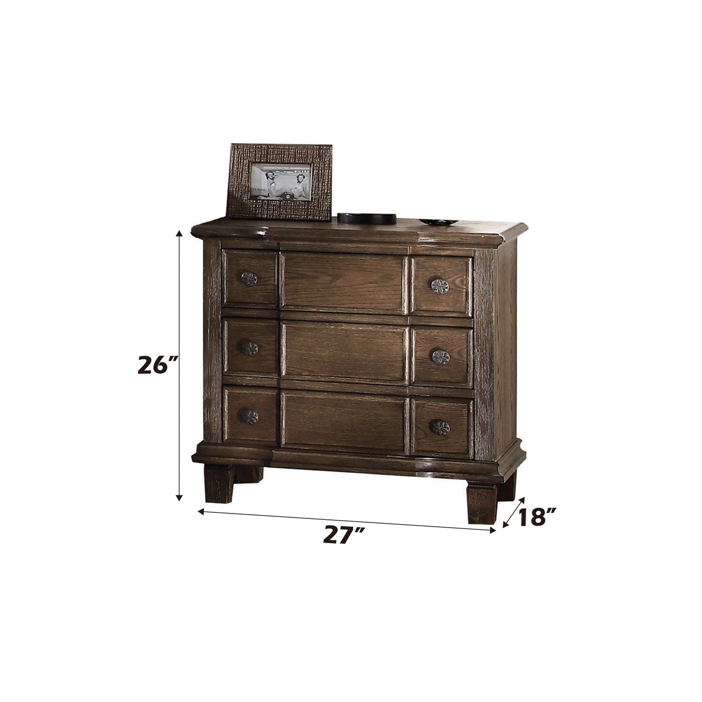 Baudouin - Weathered Nightstand - Oak