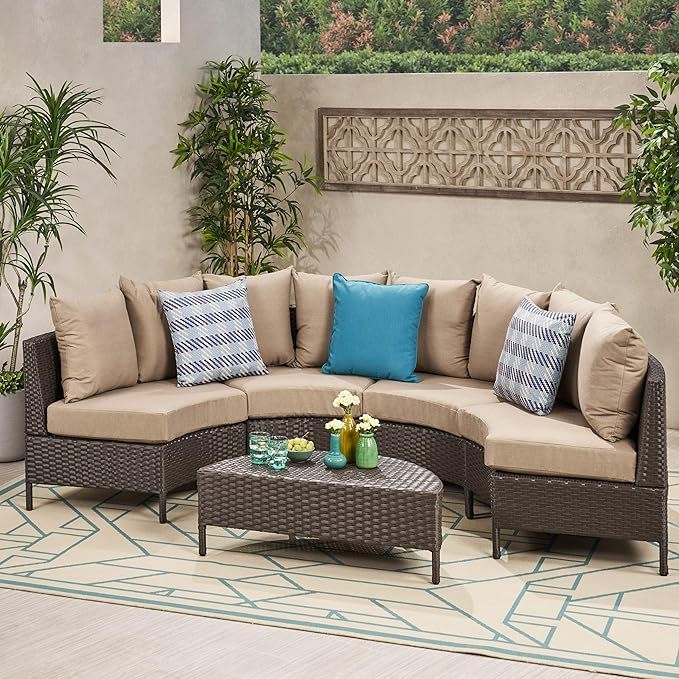 Pt Limon - 5 Pieces Sofa Set - Brown / Beige Noble House