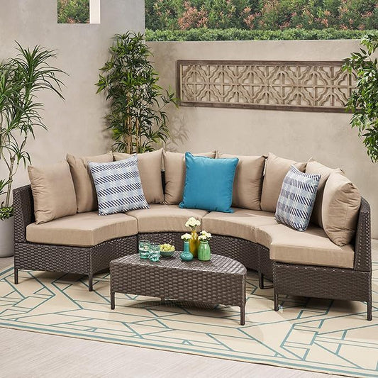 Pt Limon - 5 Pieces Sofa Set - Brown / Beige Noble House