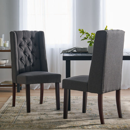 Sophisticated Tufted Dining Chair With High Back Design Noble House