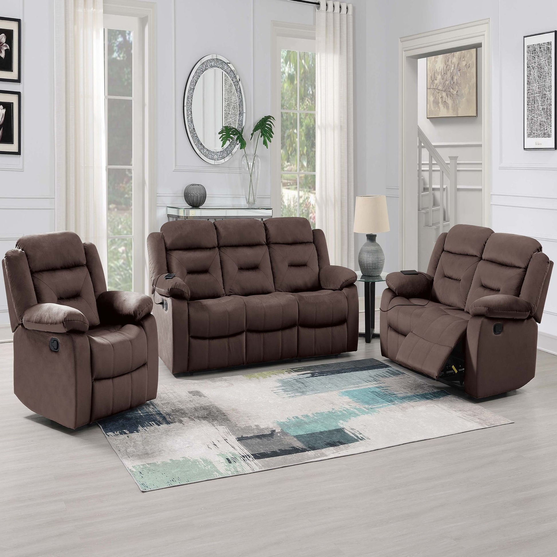 Contemporary Living Room Set With Pillow Arms And Headrest Support Home Essentials