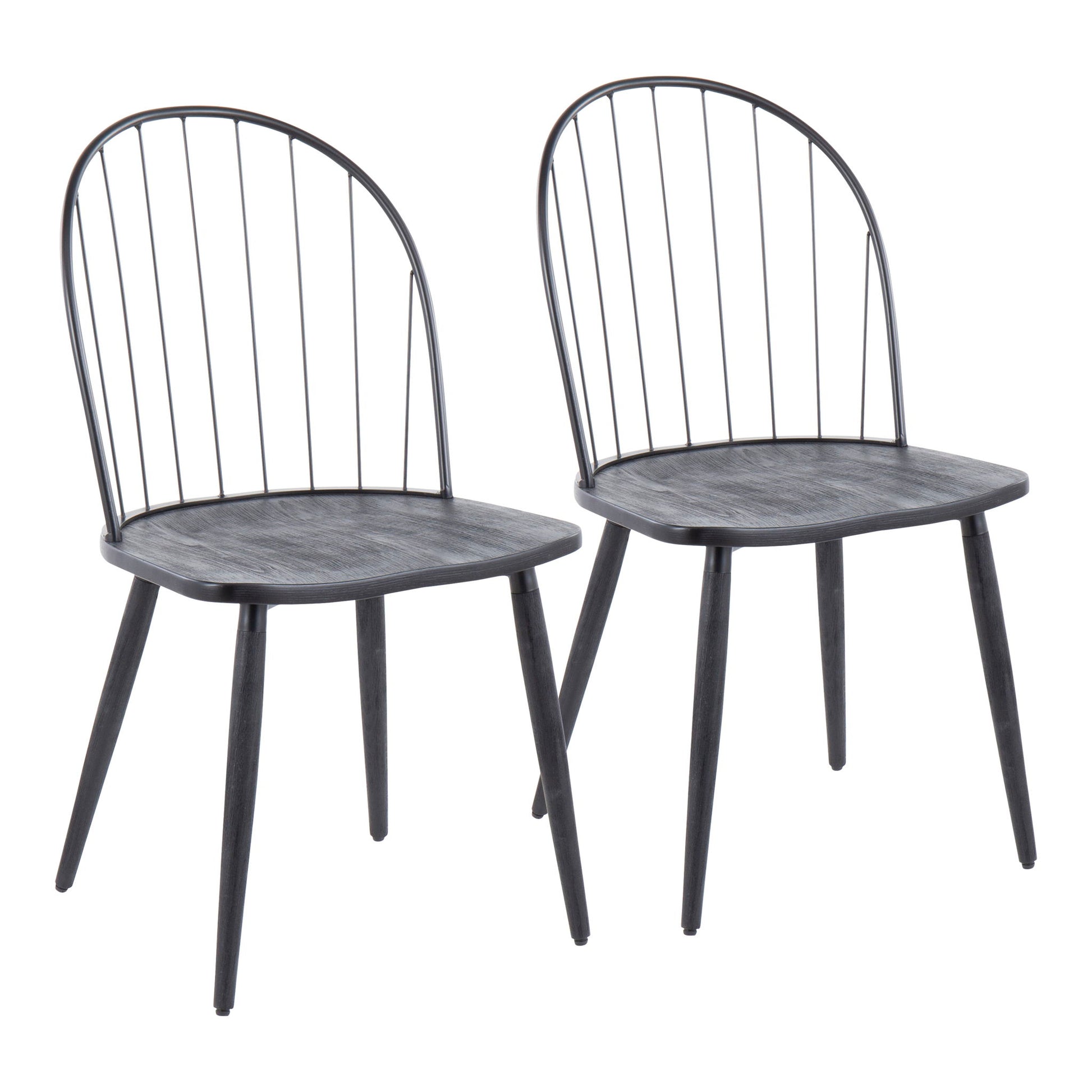 Riley - Industrial High Back Armless Chair (Set of 2) - Black Lumi Source