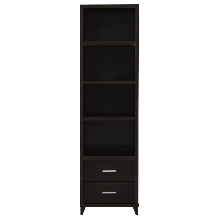 Lewes - 4-Shelf Engineered Wood Media Tower - Cappuccino