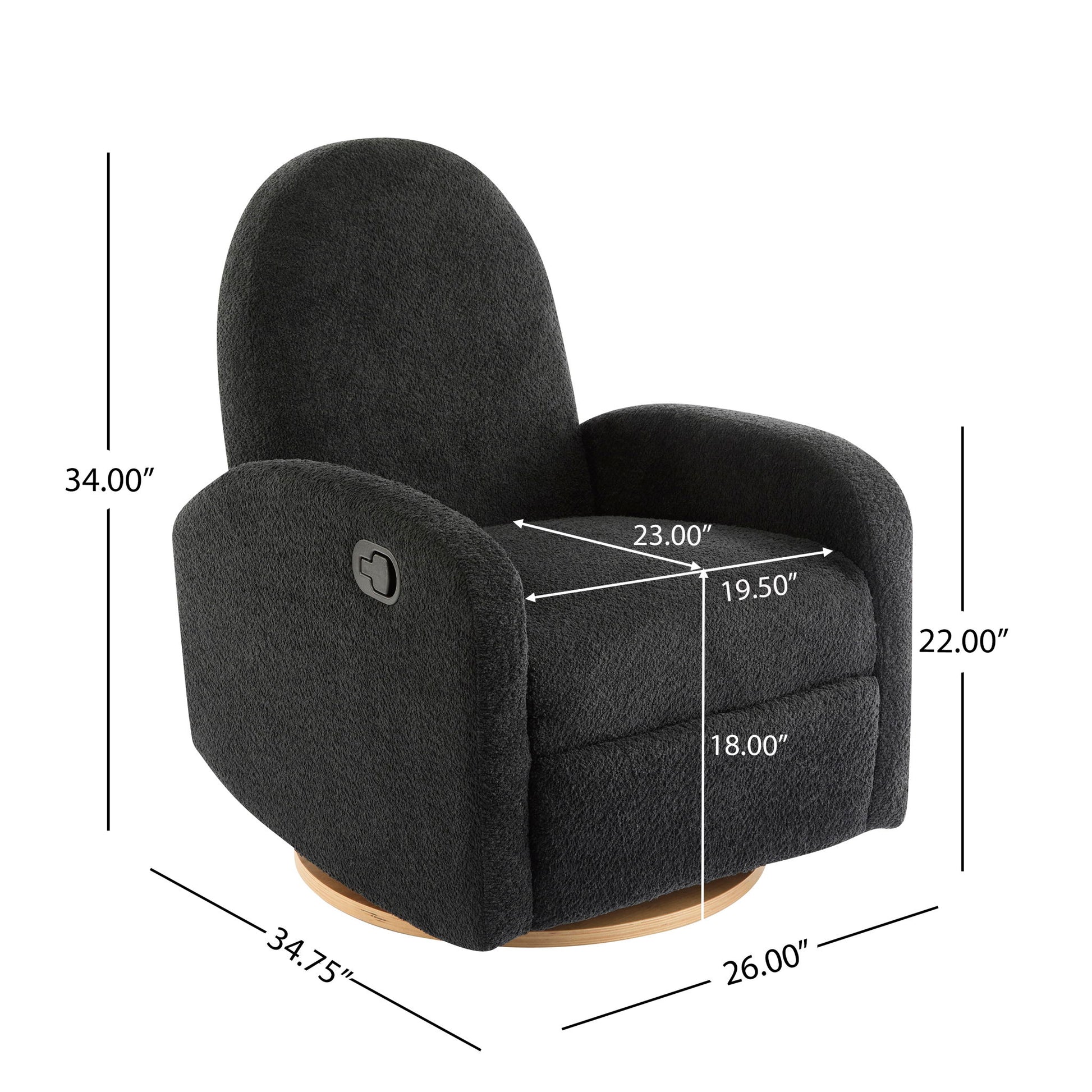 Contemporary 360 Swivel And Glider Recliner Chair Noble House