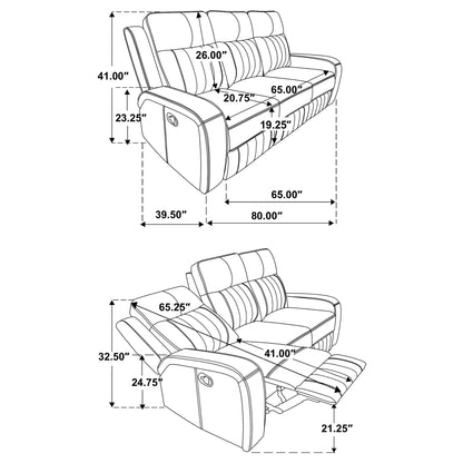 Mckinley - 3 Piece Reclining Sofa Set - Gray Furniture Max