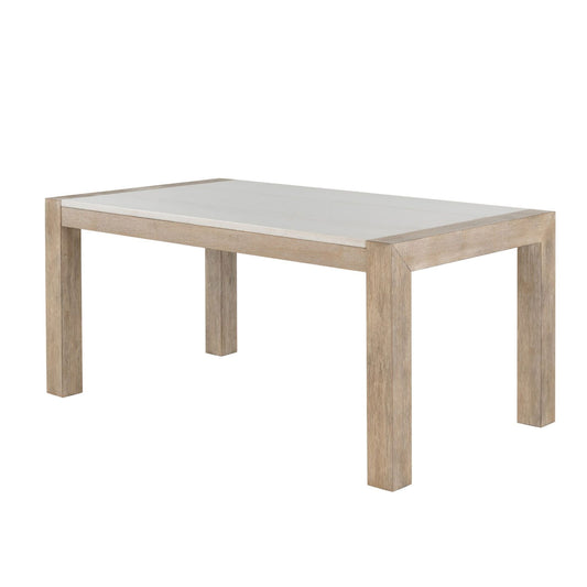 Vanilla - Real Marble Dining Table And Chair Set With Upholstery - Beige / Natural Global Furniture USA