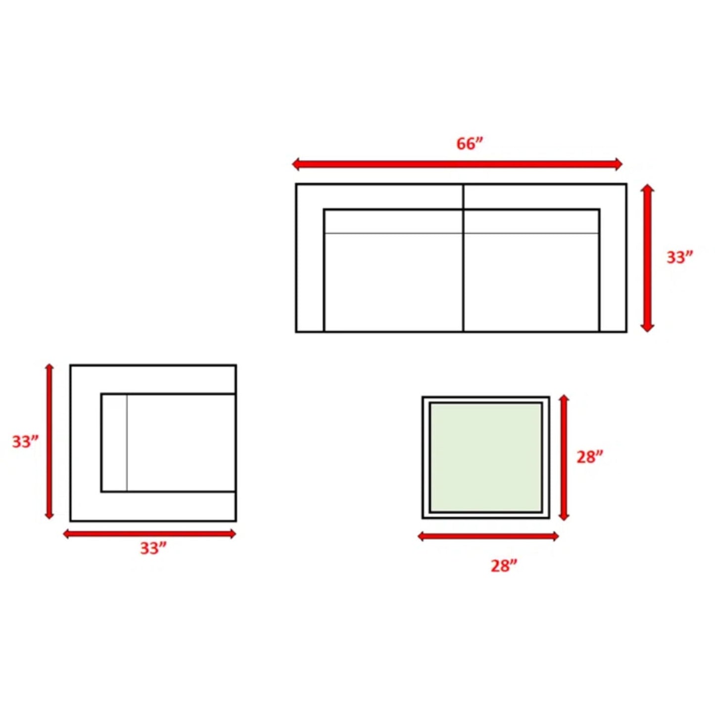 Modern Style Hdpe Wicker Seating Group With Cushions For 3 People In Brown Finish LSI Patio Furniture