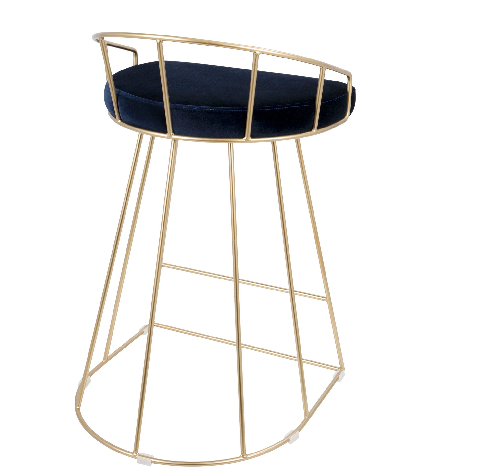 Canary - Contemporary / Glam Counter Stool (Set of 2) - Gold / Blue Lumi Source