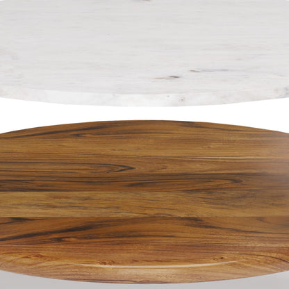 Wagner - Round Marble & Wood Table Simpli-Home
