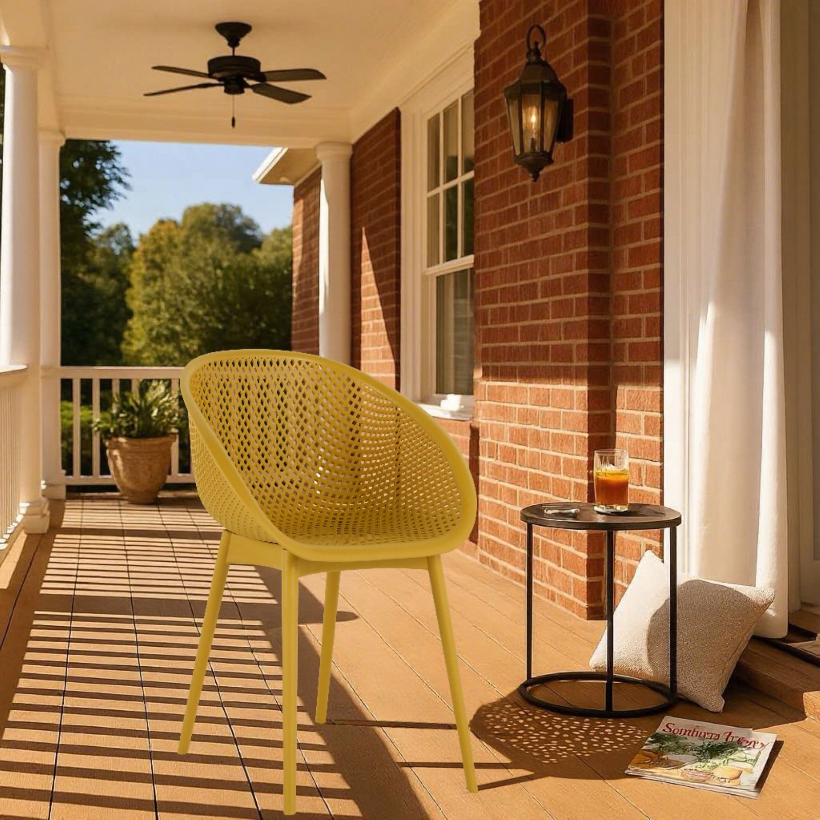 2 Piece Durable Single Chair With Mesh Hollow Out Design Home Essentials