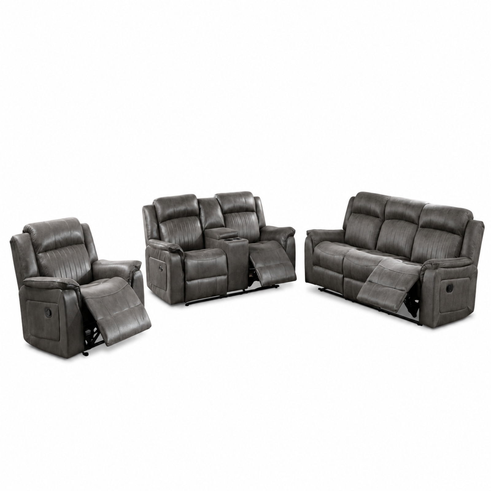 Contemporary Living Room Set, Horizontal And Vertical Tufting Home Essentials
