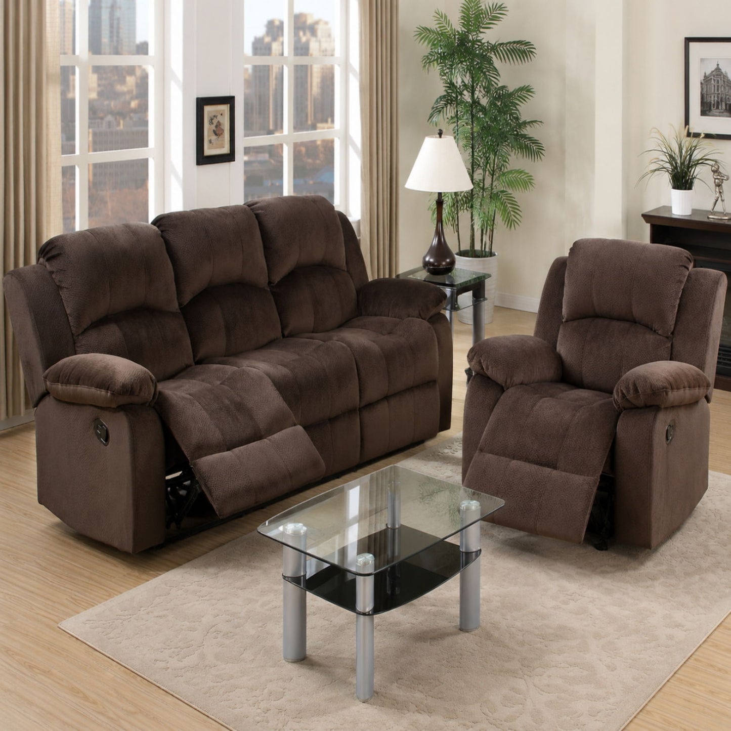 Modern Style Living Room Set With Reclining Home Essentials
