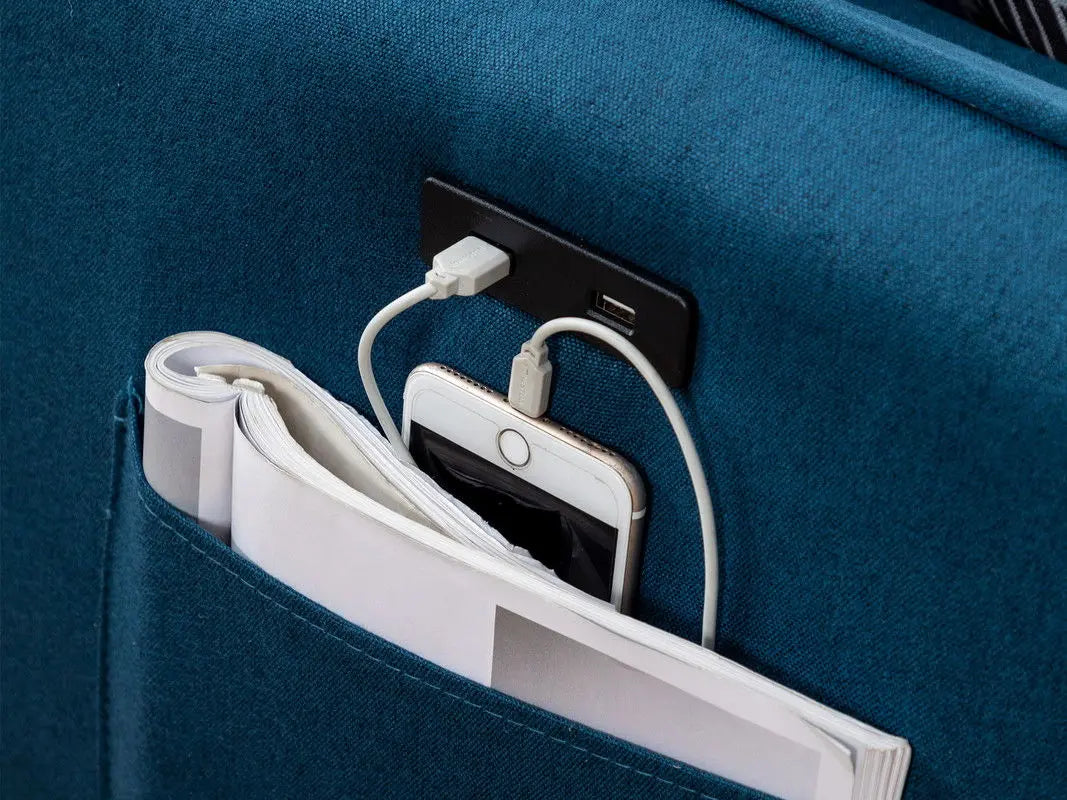 Mia - Sectional Sofa Chaise With USB Charger And Pillows Lilola Home