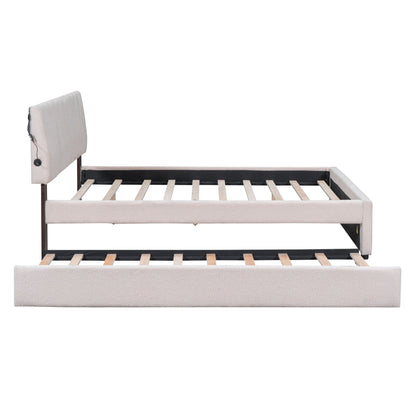 Upholstered Platform Bed With Trundle Halcyon Home