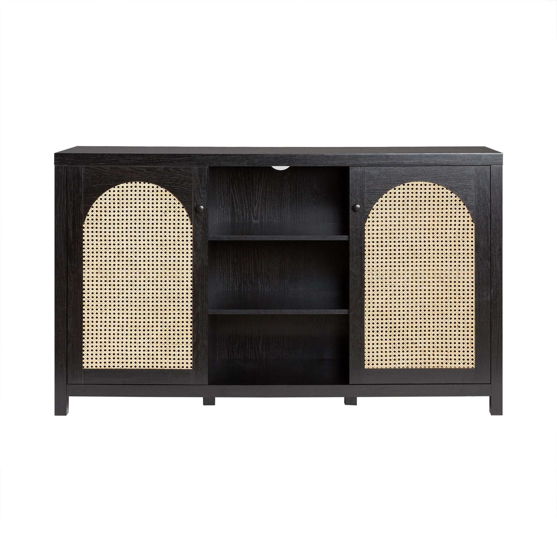 Transitional 2 Door Sideboard With Arched Rattan Panels Walker Edison