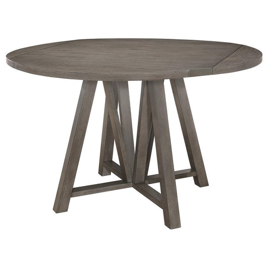 Athens - Round Drop Leaf Counter Dining Table - Gray