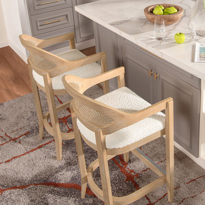 Americana - Mid-Century Modern Cane Back Counter Stool Jennifer Taylor Home