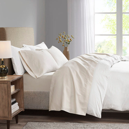 All Season Moisture Wicking Lightweight Sheet Set - Ivory Madison Park