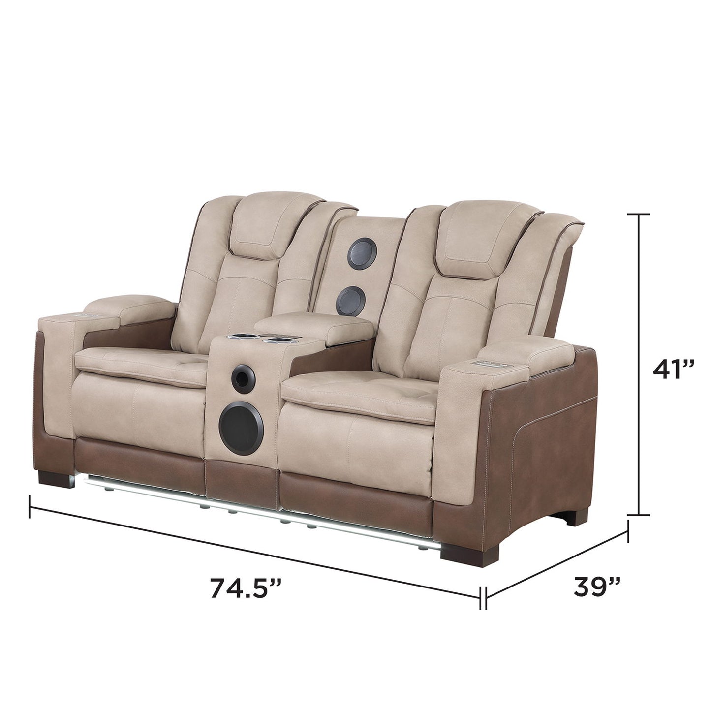 Bruno - Power Reclining Loveseat With Bluetooth Speakers Matrix Furniture Group
