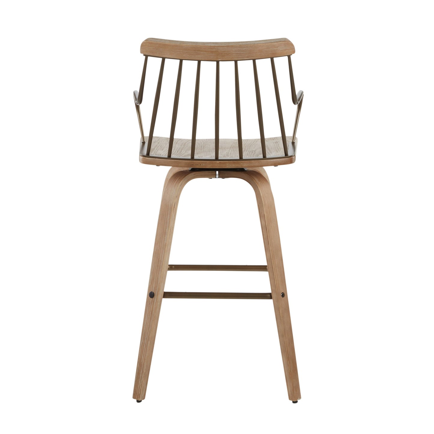 Preston - Farmhouse Counter Stool - White Washed / Antique Copper Lumi Source