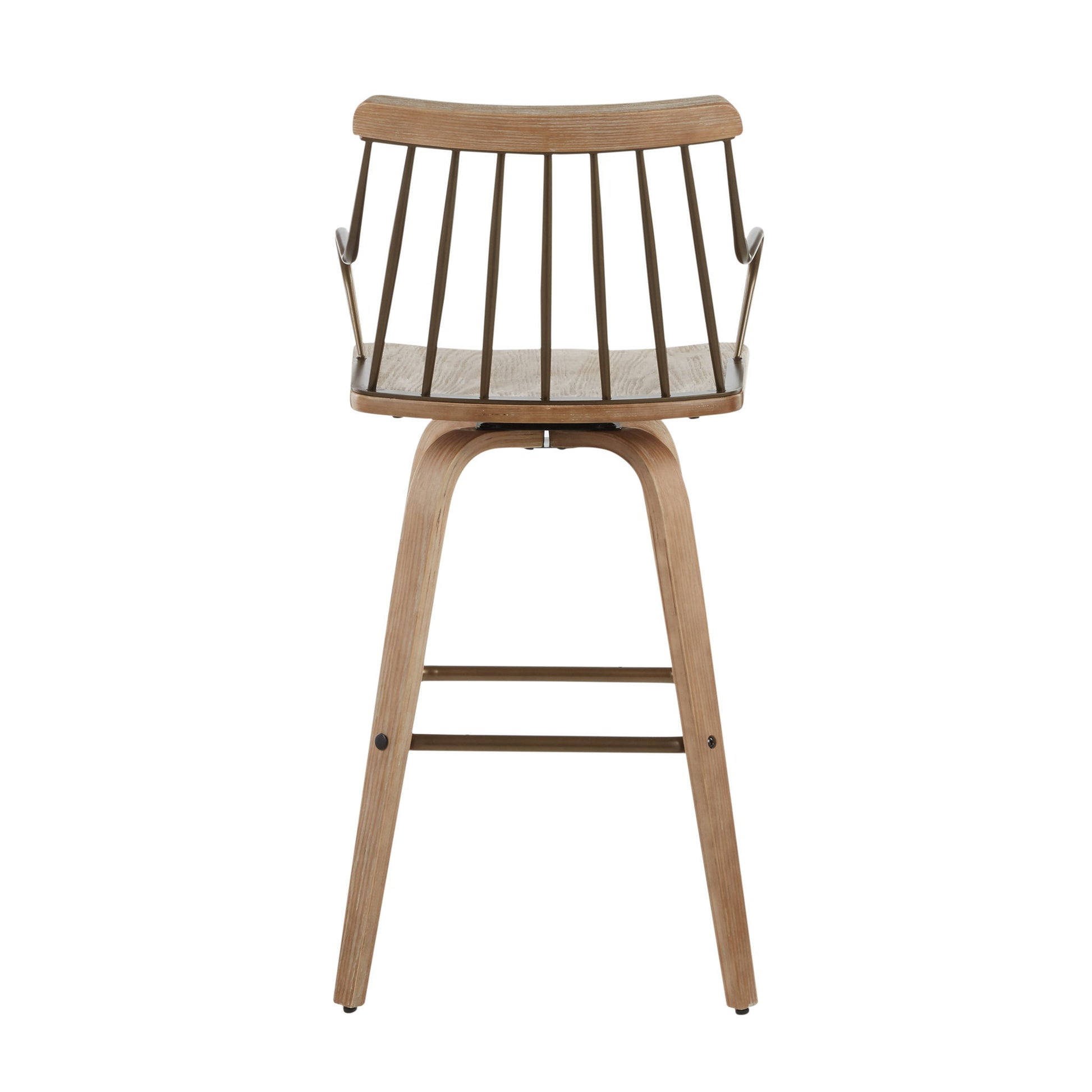 Preston - Farmhouse Counter Stool - White Washed / Antique Copper Lumi Source