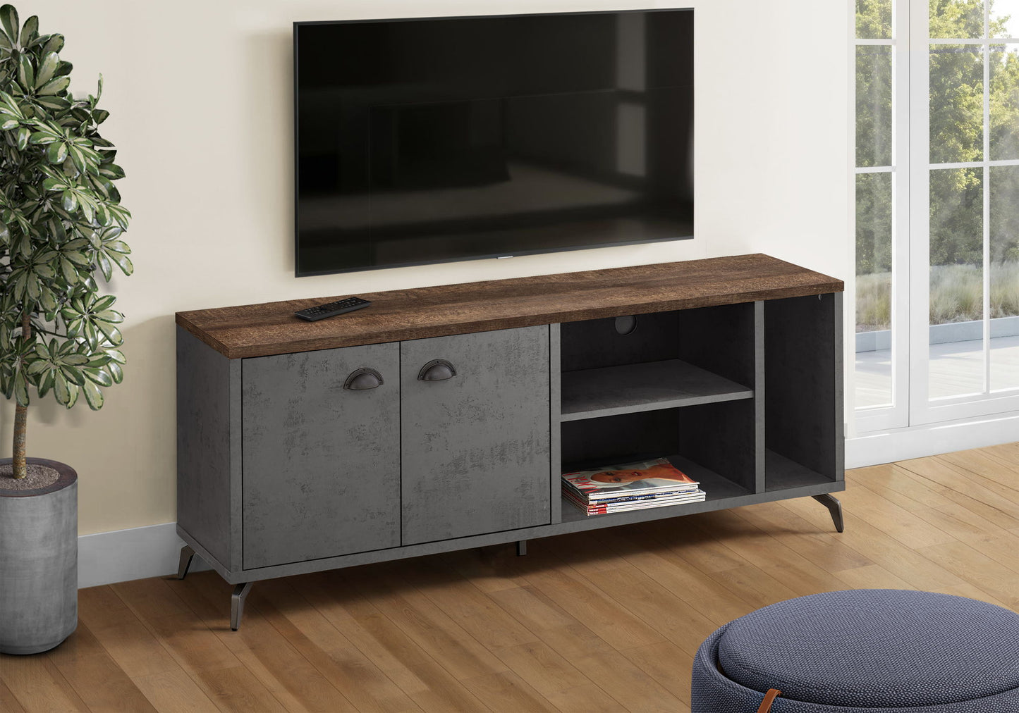 TV Stand, Console, Media Entertainment Center, Storage Cabinet, Contemporary & Modern 8th Street