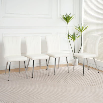 Modern Dining Chair With Electroplated Metal Legs (Set of 4) Home Essentials