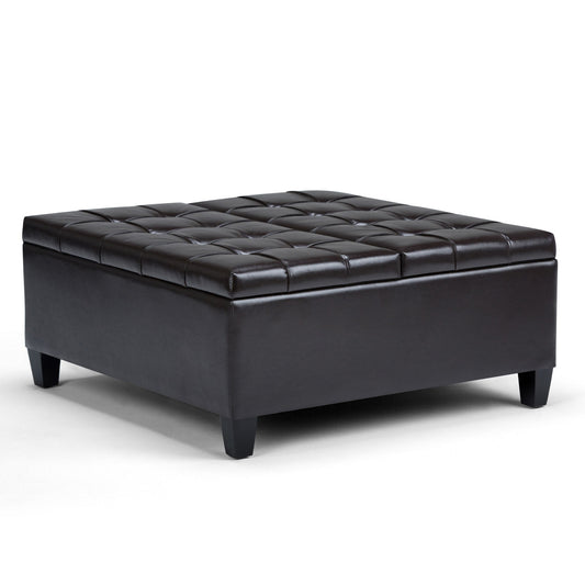 Harrison - Coffee Table Storage Ottoman - Tanners Brown Simpli-Home