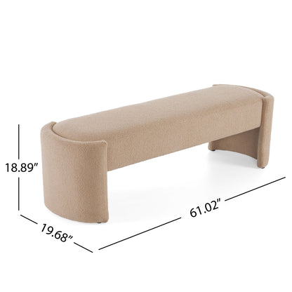 Simple Long Ottoman Bench - Light Camel Noble House