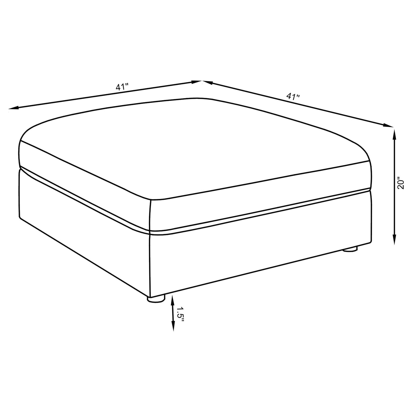 Duncan - Square Upholstered Ottoman Furniture Max