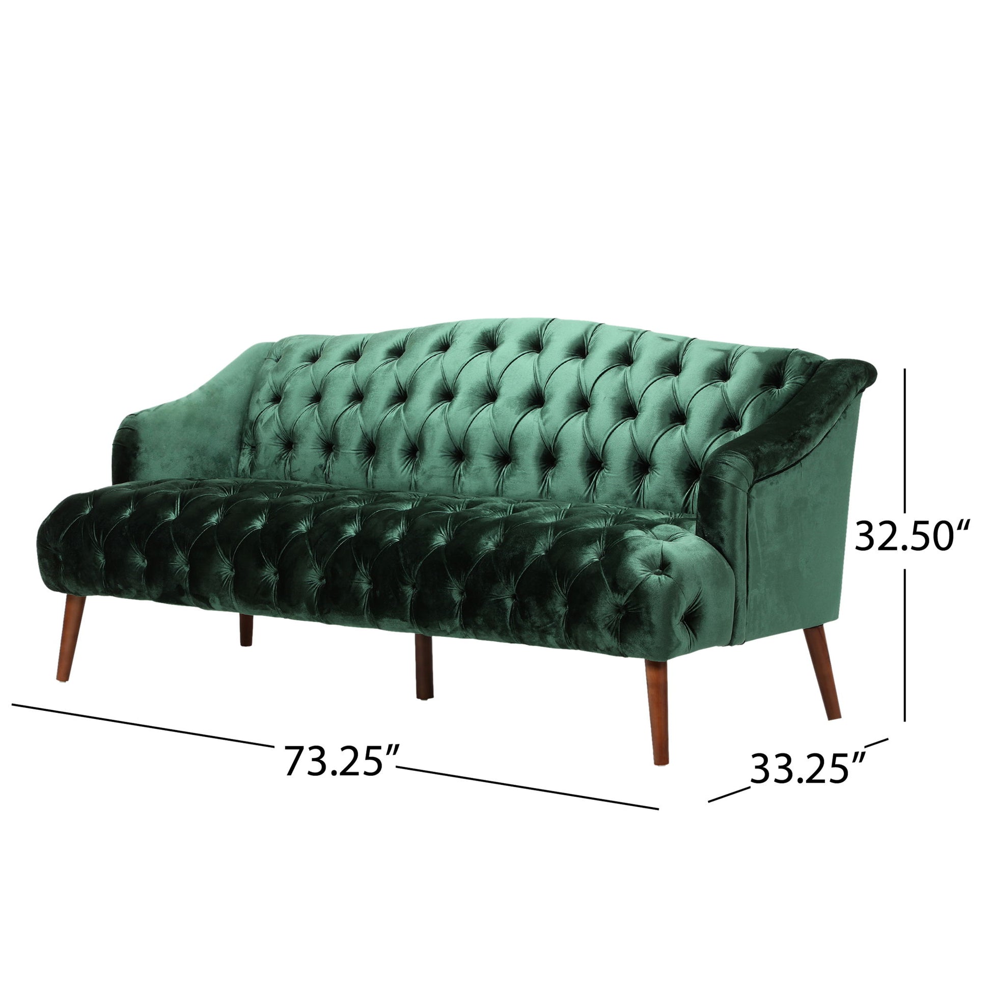 Comfy 3 Seat Sofa With Wooden Legs, For Living Room And Study Noble House