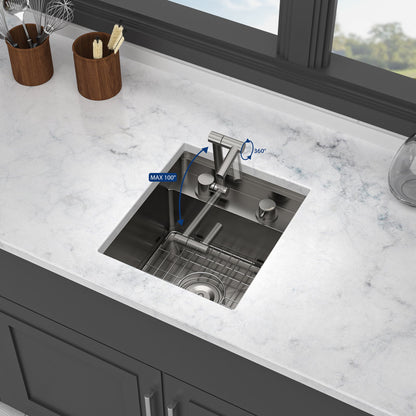 Modern Undermount Bar Sink With Folding Faucet Daily Nest