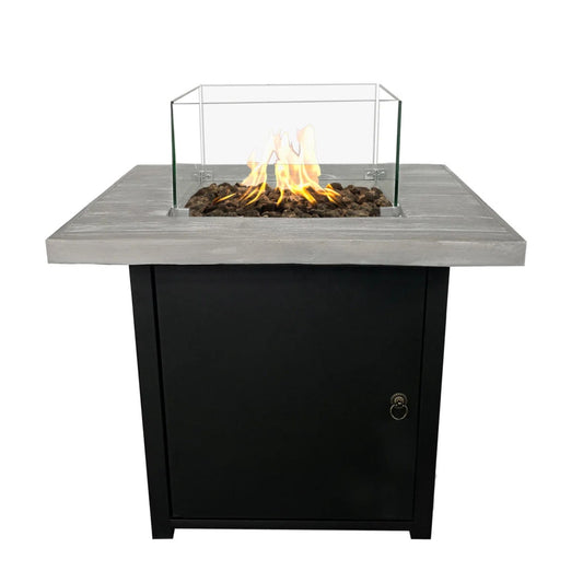 Reinforced - Propane Fire Pit Table - Black / Gray LSI Patio Furniture