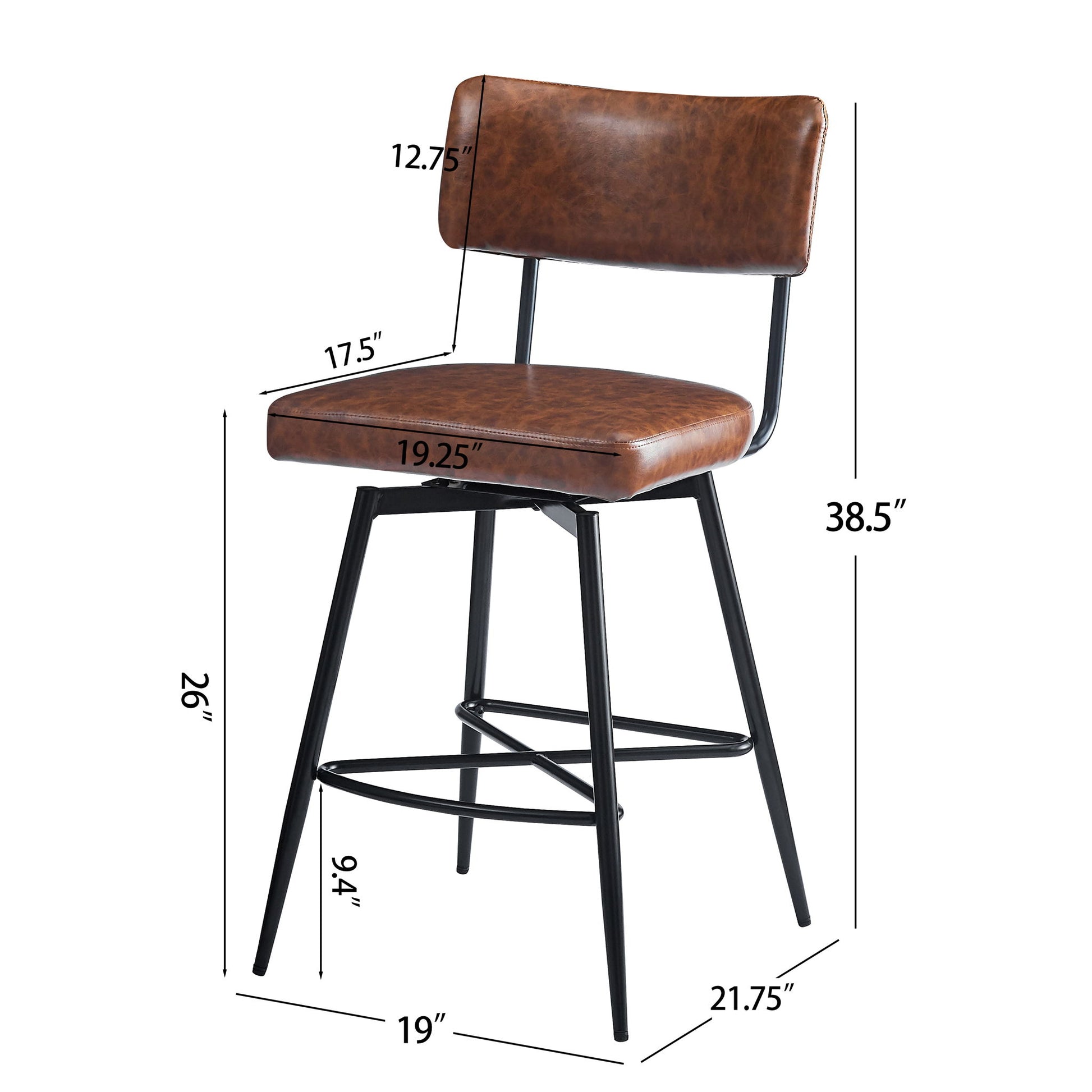 Retro Swivel Counter Stools (Set of 2) Noble House