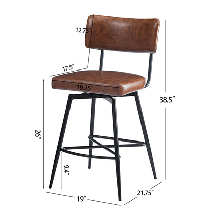 Retro Swivel Counter Stools (Set of 2) Noble House