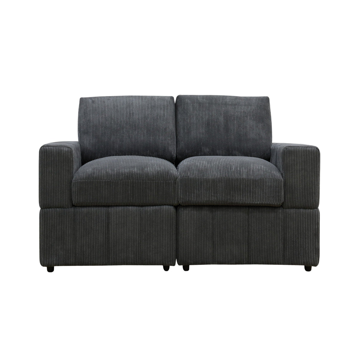 Oversized Modular Loveseat, 2 Piece Living Room Sofa Set - Dark Gray Home Essentials