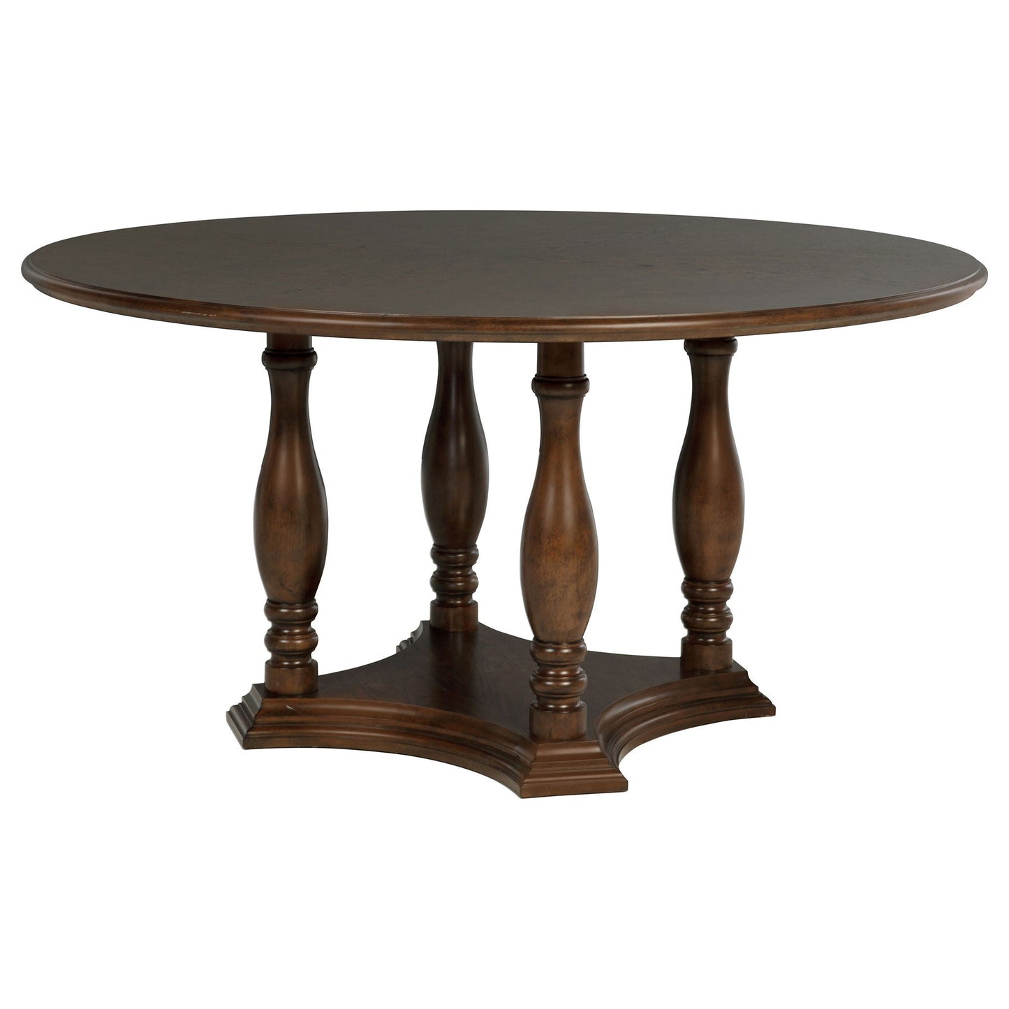 Landon - Round Wood Pedestal Dining Table - Rich Brown Coaster Fine Furniture