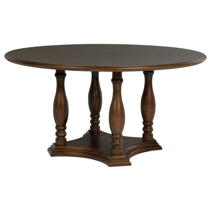Landon - Round Wood Pedestal Dining Table - Rich Brown Coaster Fine Furniture