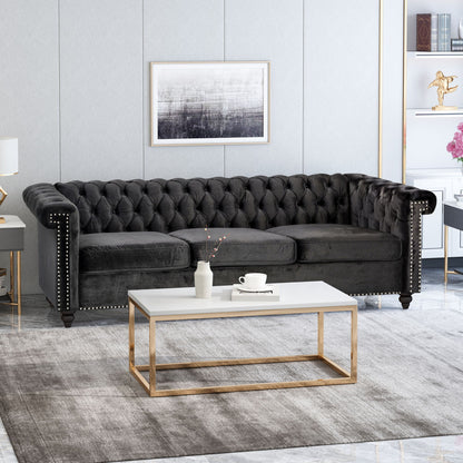 Chesterfield Style 3 Seater Sofa With Deep Button Tufting Noble House
