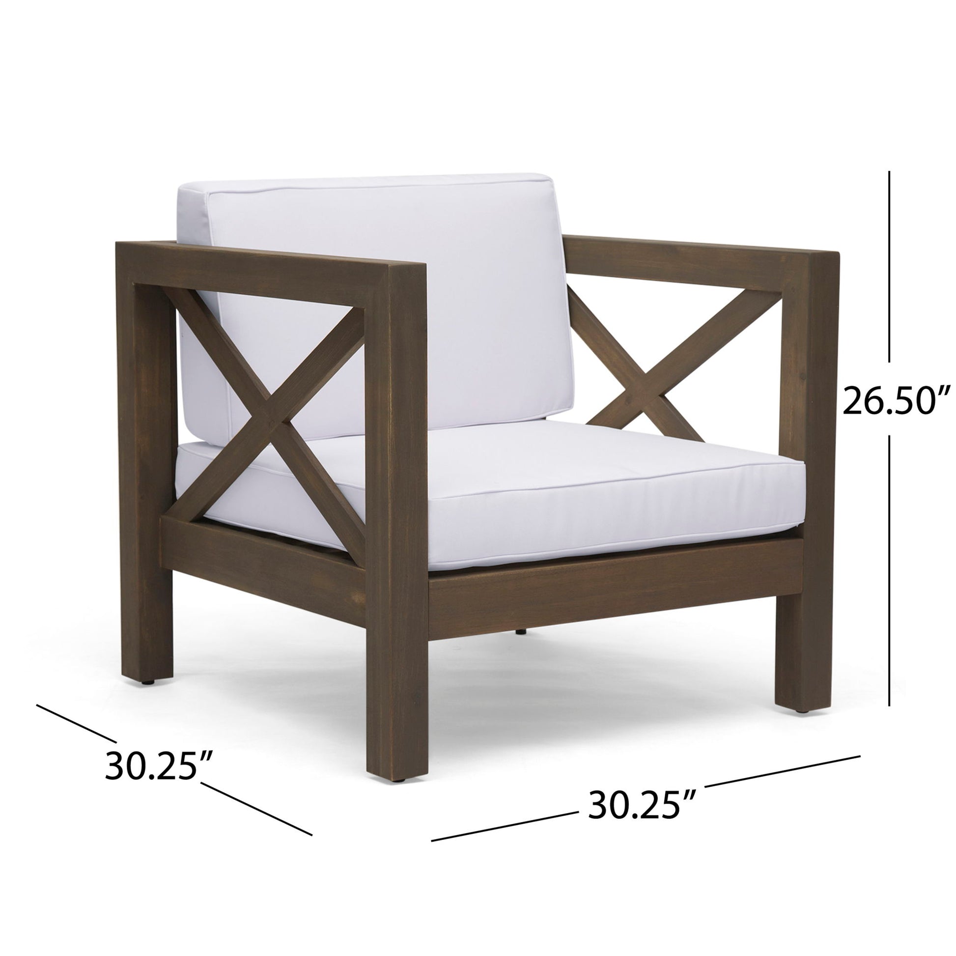 Brava - Mid - Century Modern Club Chair With Water Resistant Cushions Noble House