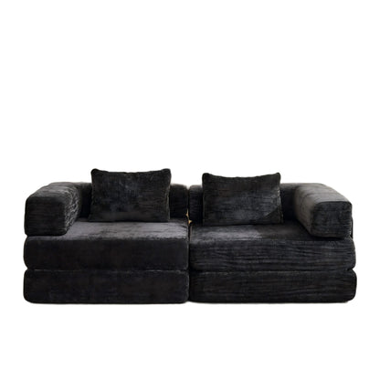 Convertible Floor Sofa Bed With Pillow Back Support Armrest Home Essentials