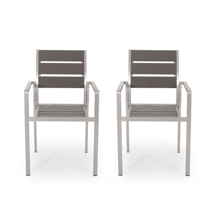 Dreamlan - Outdoor Aluminum Dining Chair (Set of 2) Noble House