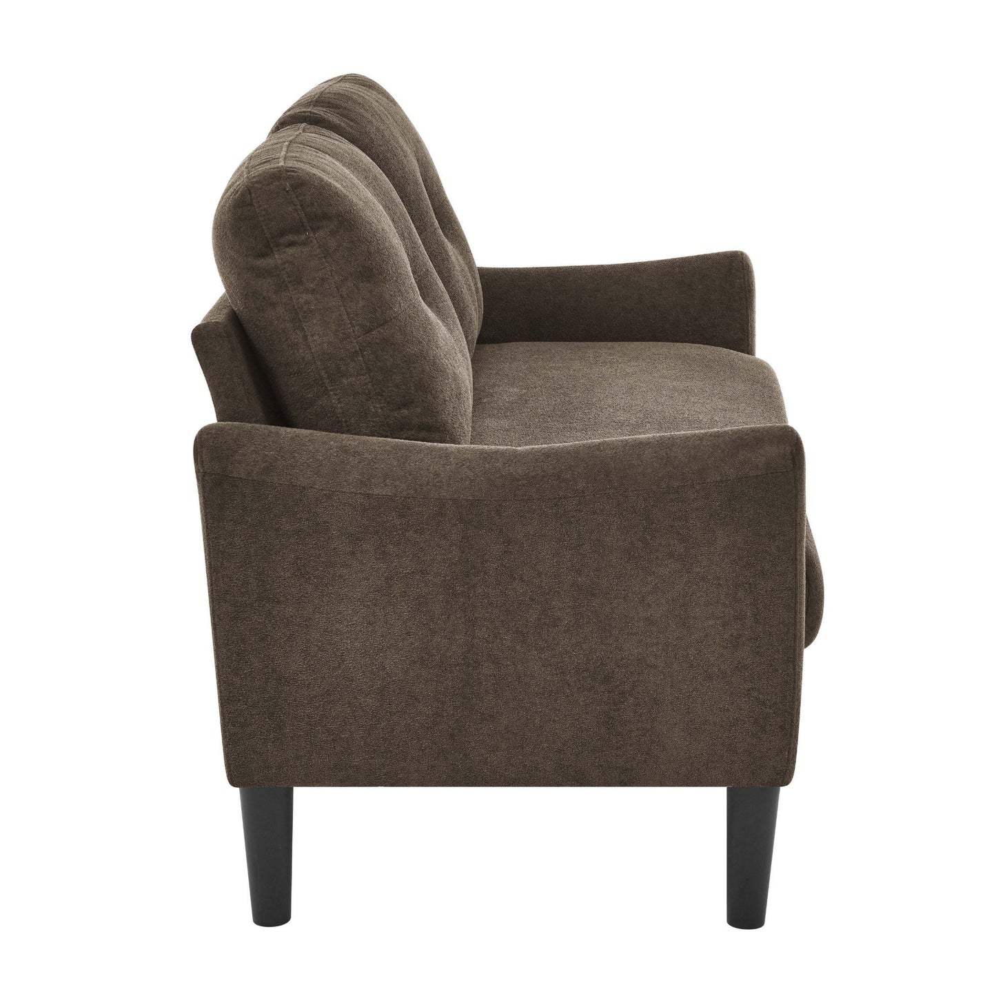 Tufted Loveseat - Dark Brown Home Essentials