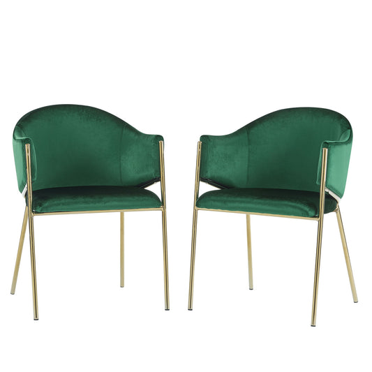 Modern Upholstered Dining Chair With Frame And Plush Velvet Noble House
