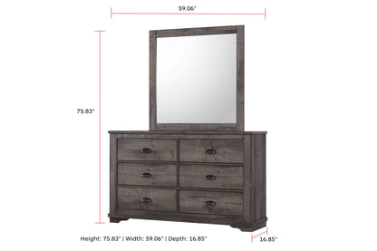 Coralee - Dresser, Mirror Crown Mark