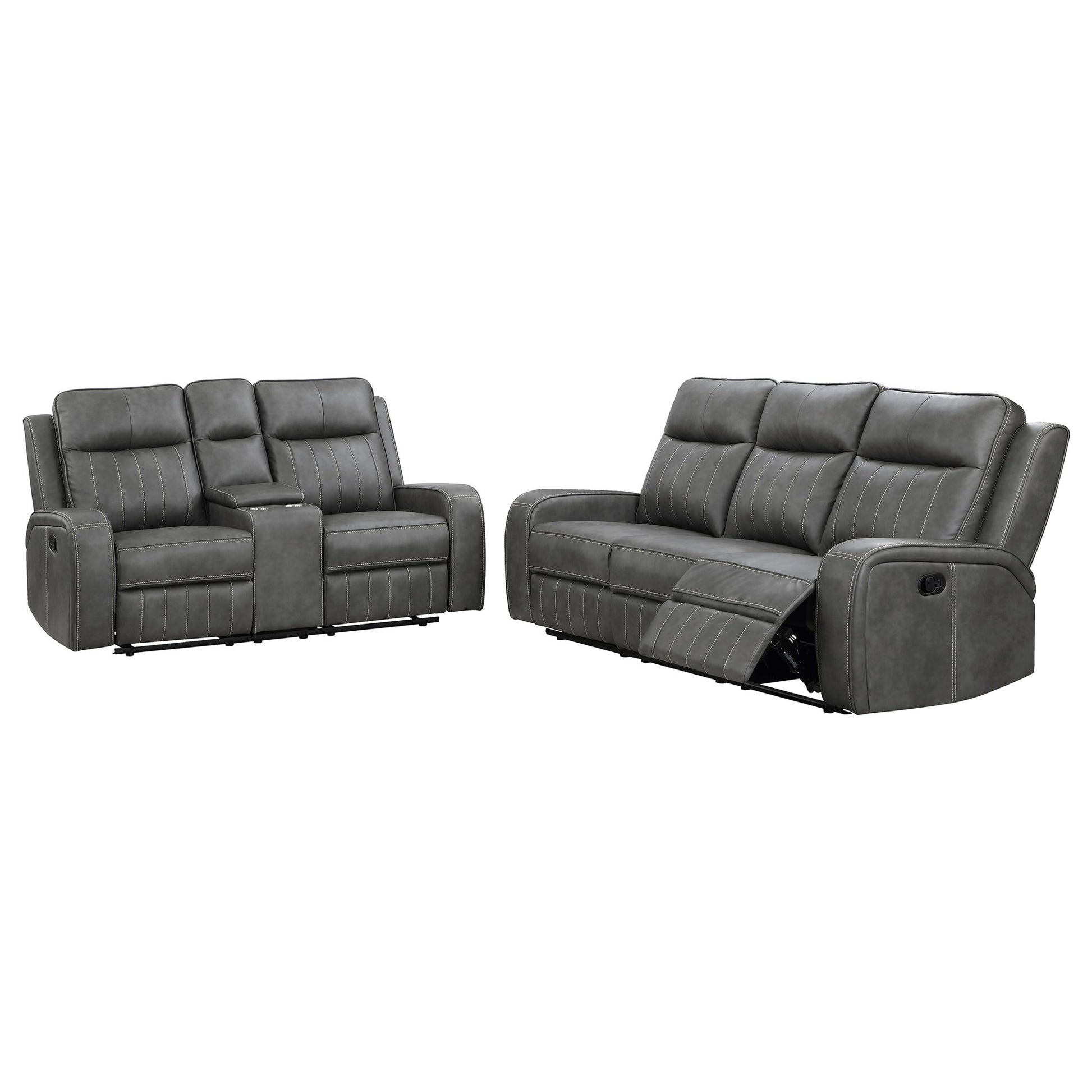 Forrest - 2 Piece Motion Reclining Sofa Set - Gray Furniture Max