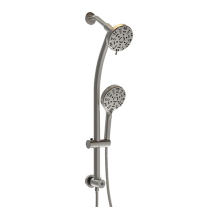 Multi Function Dual Shower Head System With 4.7" Rain Showerhead, 8 Function Hand Shower, Adjustable Slide Bar Daily Nest